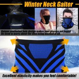 Bencailor 3 Pack Winter Neck Gaiter Windproof Neck Warmer Breathable Face Mask for Men Cold Weather Ski Motorcycle Snowboard Cycling Running Outdoor, 3 Colors
