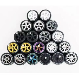 Unbranded 1/64 Scale Wheels & Rubber Tires (10 Sets) Real Riders fits Hot Wheels Set M