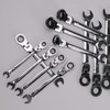 Vokenforu 15mm Flex-Head Ratchet Spanner, Metric Wrench, Chrome Vanadium Steel,