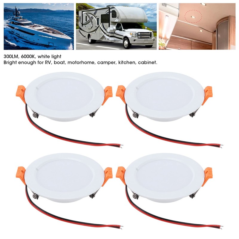Leapiture 4 Pcs 4in RV Ceiling Domelight, DC 12V RV