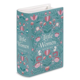 Steel Mill & Co Original Large Book-Shaped Decorative Vase, Ceramic Vases for Home Decor, Cute Bookshelf Decor, Unique Vase for Book Lovers, Little Women