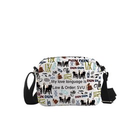 JTOUK TV Show Inspired Gift My Love Language Is Law & Order: SVU Zipper Canvas Crossbody Bag (Love Language HKB EU)