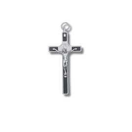 3 ARCHES USA St Benedict Crucifix Wall Cross - Enamel Wall Art with Protective Medal - Handcrafted Design for Spiritual Home Decor - Versatile Religious Wall Decor (Small 3.5")