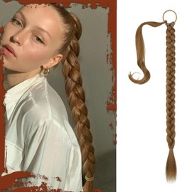 Sofeiyan Braid Hair Extension, Ponytail Extension with Hair Scrunchie, Long, Braided Ponytail, Natural/Synthetic Hairpiece, for Women, 66 cm, Dark Blonde