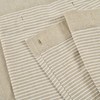 Lush Decor Beige Linen Woven Cotton Shower Curtain, Farmhouse Button