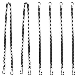 VILLCASE Pack of 6 Metal Hanging Chains, 25 cm and 50 cm Iron Hanging Chains with Hooks, Black Chain for Hanging Basket, Garden, Home Decoration, Poster, Signs, Banners