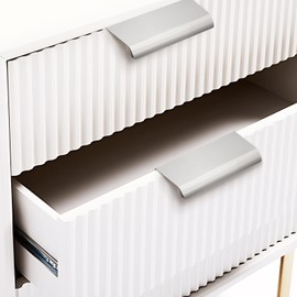 Gobrico 5 Pack Brushed Nickel Edge Finger Pulls, 3"(76mm) Center to Center Drawer Pulls, Aluminum Alloy Cabinet Handles for Kitchen Bedroom Bathroom