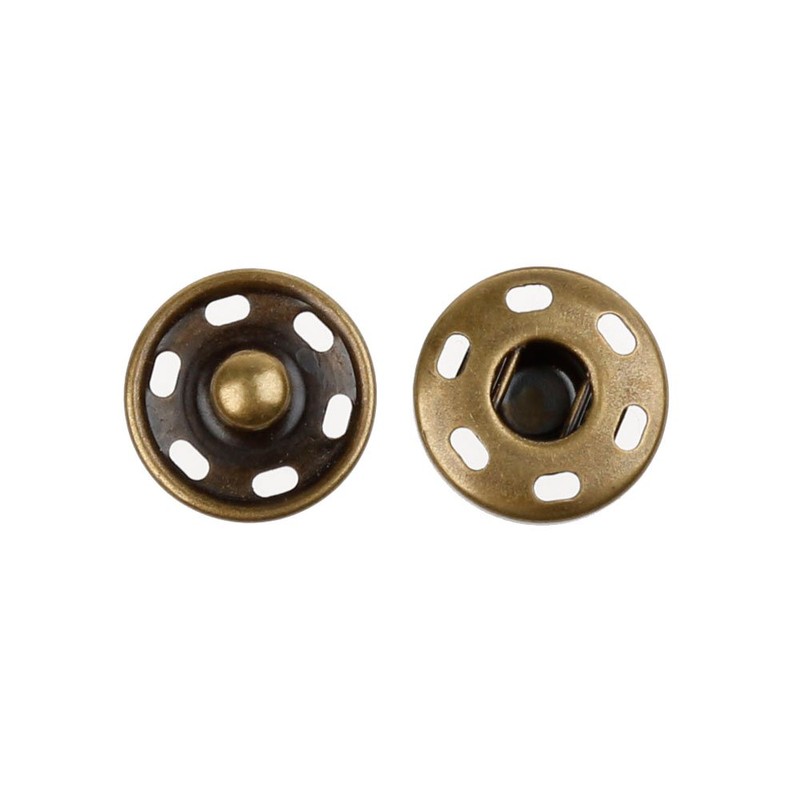 Cotowin Sew-On Snaps,Bronze Press Buttons,Pack of 10,15mm