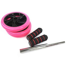 Keep Fit Wheels No Noise Abdominal Wheel Ab Roller with Mat for Exercise Fitness Equipment Pink