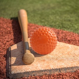 Forcebucket Baseballs 12 Pack Yellow Dimpled Baseballs, 9-Inch Pitching Machine Baseballs for Hand-Eye Coordination, Hitting and Fielding Practice (Orange)