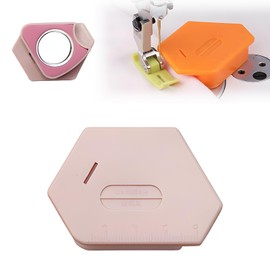 Anytin 1PCS Magnetic Seam Guide for Sewing Machine,NEW Upgraded Multi-Purpose Tool Polygonal Strong Magnetic Gauge,Polygonal Multifucntional Seam Guide Hemmer with Scale Sewing Accessories（Light pink）