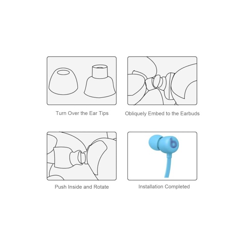 Rqker Ear Tips Compatible with Beats Flex Earbuds, 12 Pairs