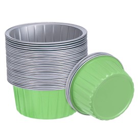 HARFINGTON Grass Green Cupcake Cups, 50pcs Aluminum Foil 5oz Standard Cupcake Liners Dessert Disposable Cupcake Baking Cups for Birthday Party Supplies Weddings Decorations