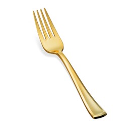 Tepco Settings 150 Gold Plastic Silverware Set - Plastic Gold Cutlery Set - Disposable Flatware Gold - 50 Gold Plastic Forks, 50 Gold Plastic Spoons, 50 Gold Cutlery Knives Heavy Duty Silverware for Party Bulk