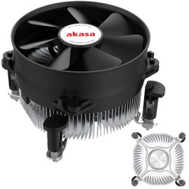Akasa Aluminium Core Value CPU Cooler | Low Noise PWM Fan | TDP 77W | Aluminium Heatsink | 92mm Quiet Fan | Easy Installation | Designed for Intel LGA775, LGA115x, LGA1200 | AK-CC7108EP01