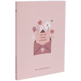 Odernichtoderdoch® Distraction Book 'Beautiful Thoughts' - Filling Book for Good Mood and Self-Love - A6 - Pink - 11.5 cm x 15 cm - 112 Pages