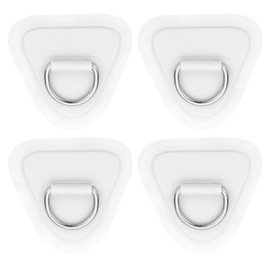PATIKIL 3.5" Paddle Board D Rings, 4 Pcs Stainless Steel D-Ring PVC Patch Pad No Glue Include for Raft Kayak Inflatable Boat Surfboard, White