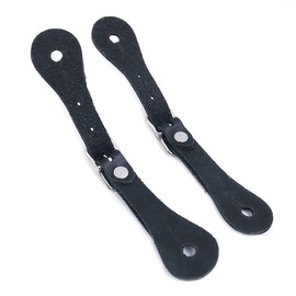 Namvo 2pcs Western Style Leather Spur Straps with Alloy Buckle for Equestrian Safety Gear