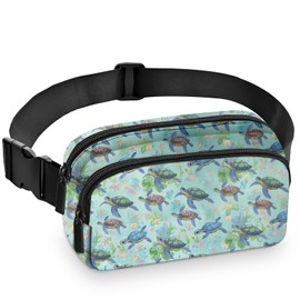 Sea Turtle Fanny Pack for Women Belt Bag Fashion Waist Pouch with Adjustable Strap for Sports Running Traveling Hiking Camping Cycling