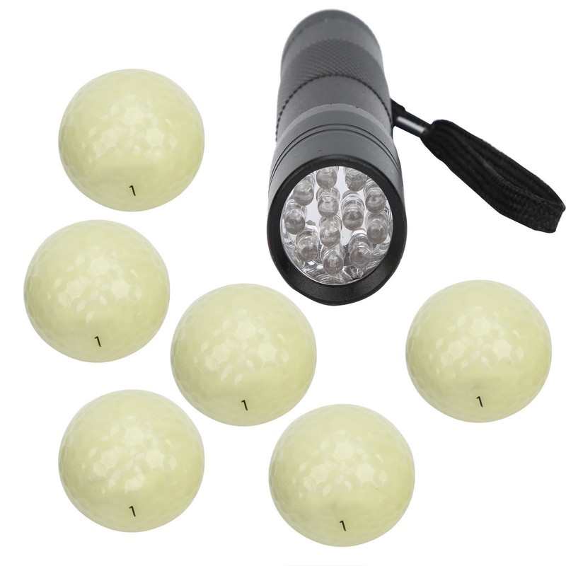 6PCS Golf Fluorescent Light Balls Night Practice Light Glowing Ball