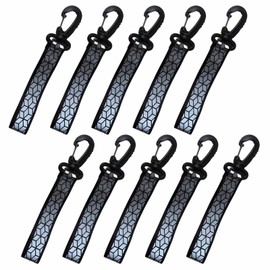 NYANDELMO ND-0452-R10-BK-10 Reflective Keychains, Black, Length: 7.5 inches (19 cm), Width: 1.0 inches (2.5 cm), Night Safety, Reflective Strap, High Visibility, Work or School, Bicycle, Security