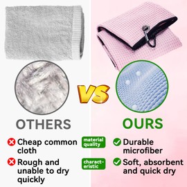 Aulock Golf Towel and Brush Set, Microfiber Towels for Golf Bags, Golf Club Cleaning Kit with Ball Marker Golf Divot Tool Brush for Women, Pink