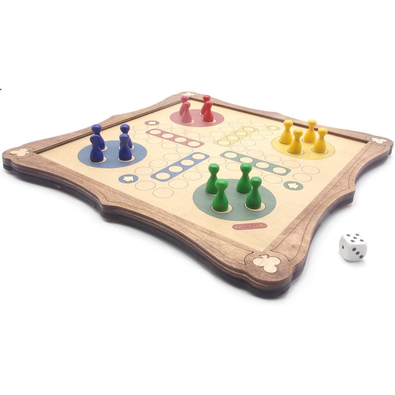 Ludo traditional wooden board game