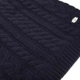Cable Knit Snood thermal Fleece lined Neck Warmer chunky Scarf infinity Scarves Classic Style Navy