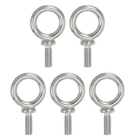 PATIKIL Lifting Eye Bolts UNC3/8"-16 5pcs 316 Stainless Steel Marine Grade Machine Shoulder Lifting Ring Screw-in Eye Bolt for Hanging Tie Down Straps Silver