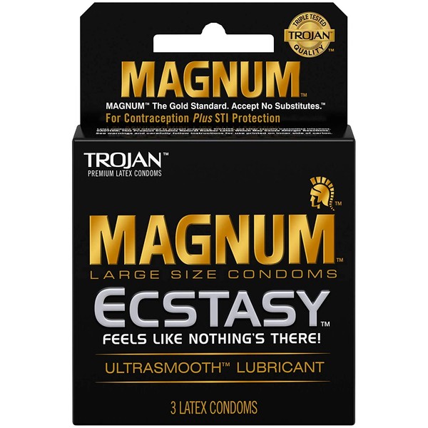 Magnum Ecstasy Large Size Condom, 3 Count (Pack of 6)