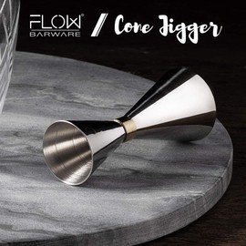 Cone Jigger Spirit Measures 25 ml 50 ml 10x Measurements in One Cocktail Jigger Shot Measure by Flow Barware, Drinks Measures for Spirits