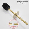 Gold Brushed Stainless Steel Toilet Brush and Cover, No-Punch Hook