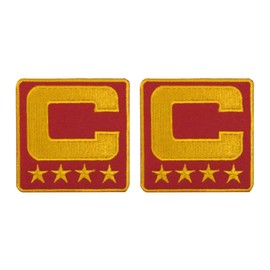 mokarier C Letter Captain Patch Embroidered Patch Iron on Logo Vest Jacket Cap Hoodie Backpack Patch Iron On/sew on Patch (Red)
