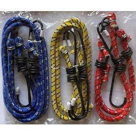 HITHIKA 6 Pack Heavy Duty Bungee Cords with Hooks – Strong Elastic Tie Down Straps for Tarp, Cargo, Motorcycle, Luggage, Trailer, Car, Camping, RV, Roof Rack, Outdoor Use, Waterproof Stretch Cord