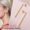 FindChic Gold Geometric Earrings Dangle, Bar Drop Earrings 18K Gold