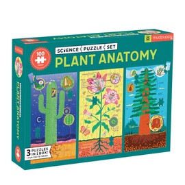 Plant Anatomy Science Puzzle Set from Mudpuppy - Includes Three 100 - Piece Puzzles with Colorful Illustrations, Ages 6+, Trifold Insert with Fun Science Facts Included