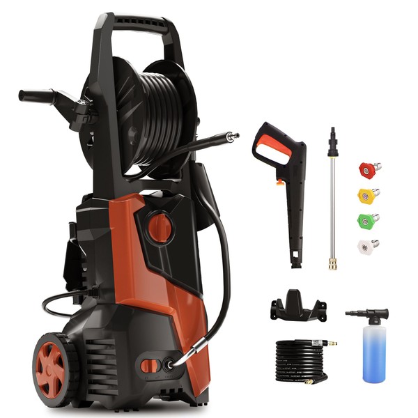 Electric Pressure Washer 4000 PSI Max 4 GPM Power Washer with 20ft Hose 16ft Power Cord,Making It Perfect for Cleaning Cars, Pool, Patios.
