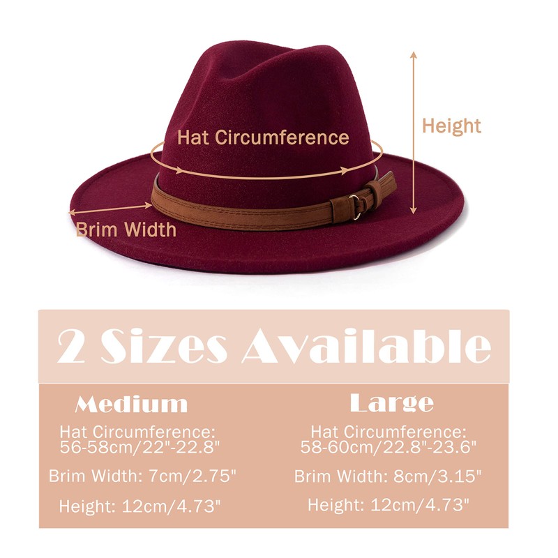 Lisianthus Men & Women Vintage Wide Brim Fedora Hat with