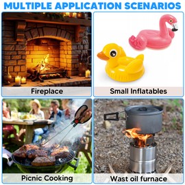 MeiKYing Centrifugal Fan 230 V Adjustable, Blower Fan 120 mm Turbines with Speed Controller 12 V for Inflation, Heaters Grill BBQ Picnic Cooling Fan for Household Appliances (with Tube)