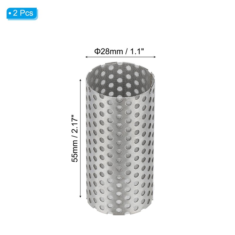 PATIKIL 2 Pcs 28mm OD Strainer Mesh, 55mm H 80