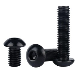 SZJIUZYD #10-32 x 3/4" Button Head Screws Socket Cap Bolts 304 Stainless Steel 18-8, Allen Hex Drive, UNF Fully Machine Thread, 40Pcs Black