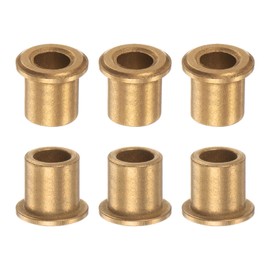 QUARKZMAN Flange Bearing Sleeve 8 mm Bore 12 mm OD 15 mm Length 2 mm Flange Thickness Bronze Bushing Self-Lubricating Sliding Bushing Sleeve for Industrial Systems Pack of 6