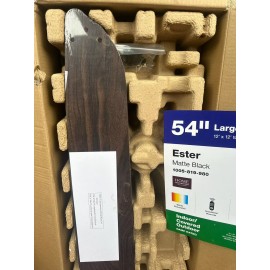 Home Decorators Ester 54  LED Matte Black Ceiling Fan Display Unit Missing Motor