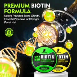 aokur 2 Pack Beard Balm for Men – Vanilla & Unscented – Biotin Beard Conditioner for Softening, Styling & Supporting Beard Growth – Gift Set for Father’s Day, Anniversaries & Christmas