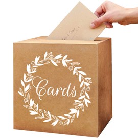 KALEFO Kraft Card Box Wedding Favors Post Box Cardboard Wedding Party Decor Table Centerpiece