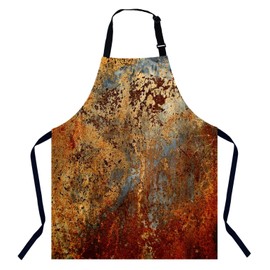 Xuwenz Brown Rust Pattern Chefs Apron, Cooking and Baking Apron for Men and Women, Kitchen Apron, Butchers Apron, BBQ & Catering Bibs