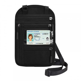 DONGKER Chest Pouch, RFID Hidden Passport Pocket with Multiple Pockets, Waterproof Security Neck Wallet with RFID Protection for Cash, Cards, Keys and Passport