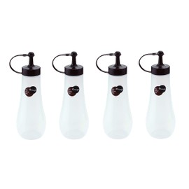 JapanBargain 3272, Set of 4 Japanese Squeeze Bottle Squirt Condiment Bottle Oil Bottle Soy Sauce Dispenser for Kitchen, Made in Japan, 12oz