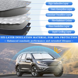 ZATOTOO Car Window Shades for 2017-2022 CR-V Sun Shade for Side Window Front Rear Windshield Triangular Window Shade Full Privacy Heat UV Ray Sun Blocker for Camp Nap Long Time Parking