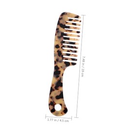 Healvian Stylish Wide Tooth Hair Comb for Curly and Thick Hair Lightweight Anti-static Detangling Tool for Salon and Home Use Retro Marble Design for Comfortable Gripping